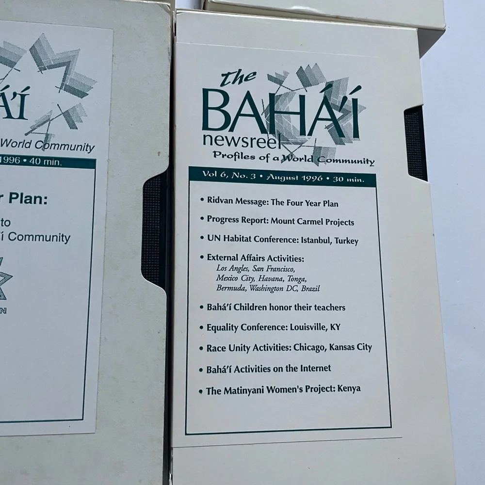 1995-2002 History VHS Video The Bahá’í Newsreel Special Edition Lot of 10